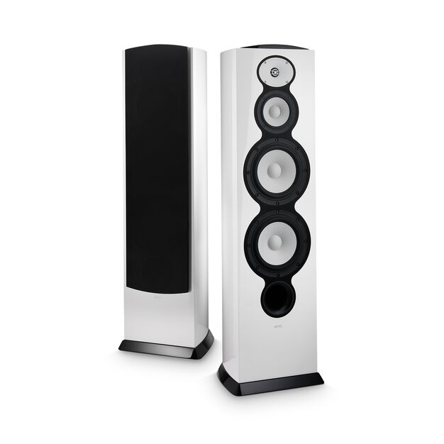 F228Be - White - 3-way Dual 8" Floorstanding Loudspeaker - Hero