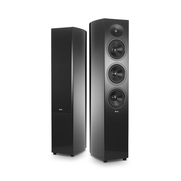 F35 - Black - 2 1/2-way Triple 5.25" Floorstanding Loudspeaker - Hero