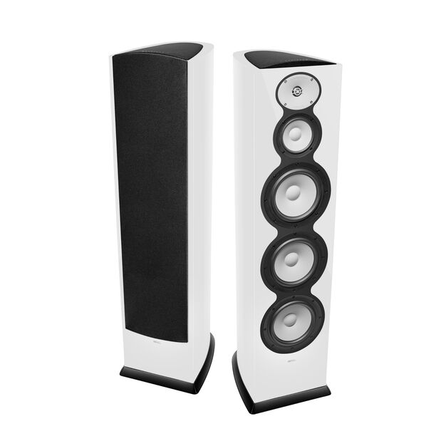 F328Be - White Gloss - 3-Way Triple 8" Floorstanding Loudspeaker - Hero